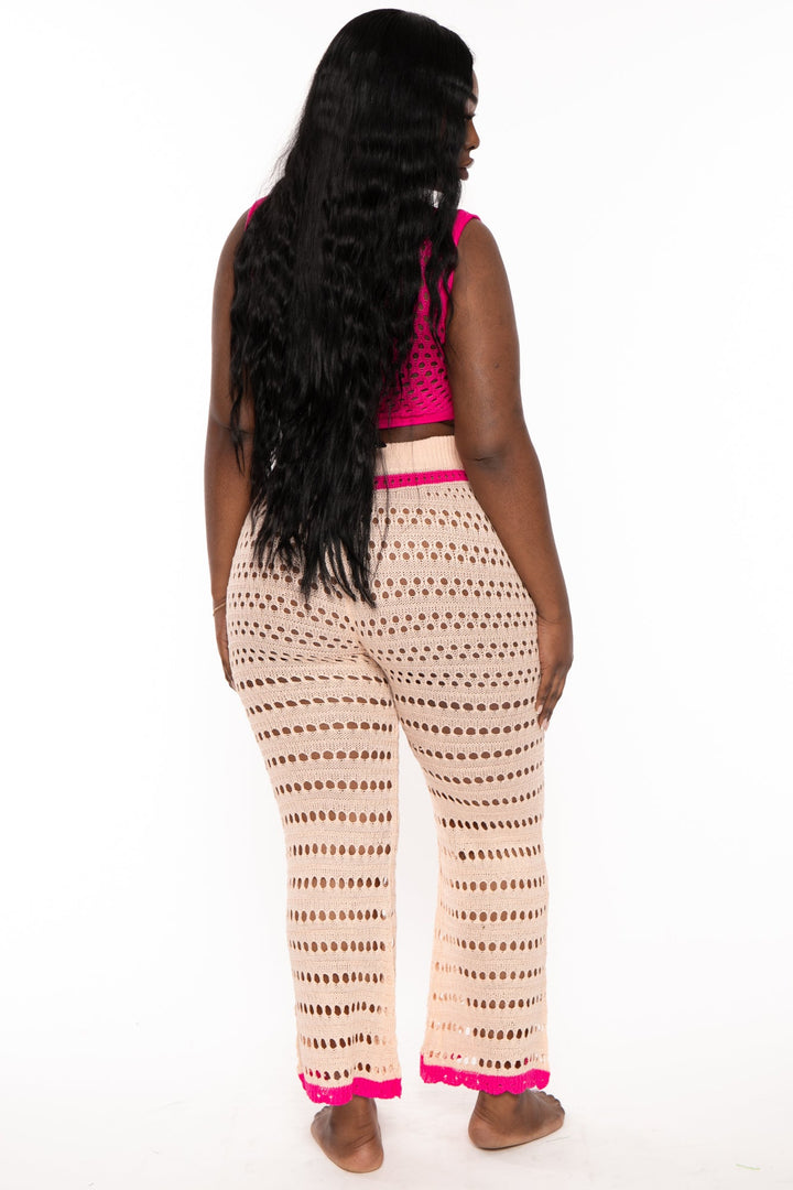 FIRST LOVE Swimwear Plus Size Kenia 2pc Crochet Swim Cover-up - Pink