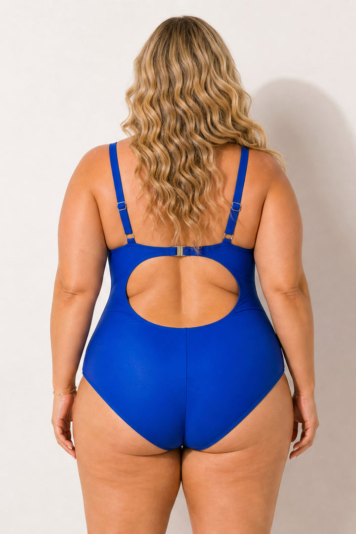 Ree BEES Swimwear Plus Size Ocean Sonata Swimsuit - Blue
