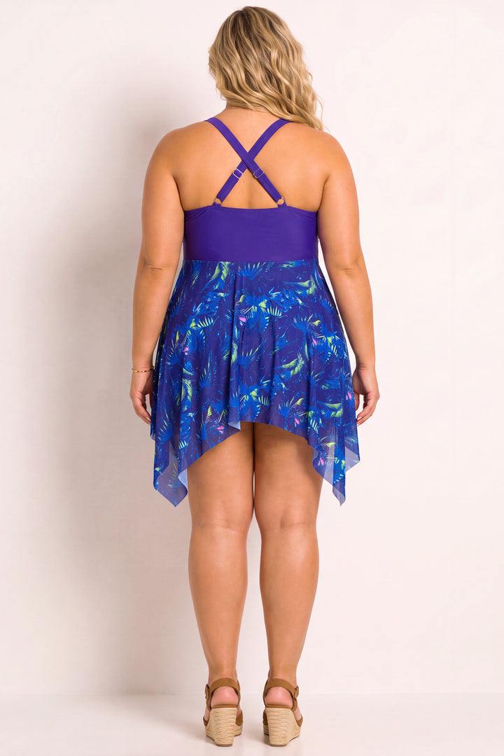 Ree BEES Swimwear Plus Size Seaside Serenity Swim Dress - Purple