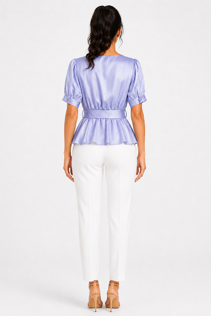 zah Tops Milos Mirage Satin Top - Lavender
