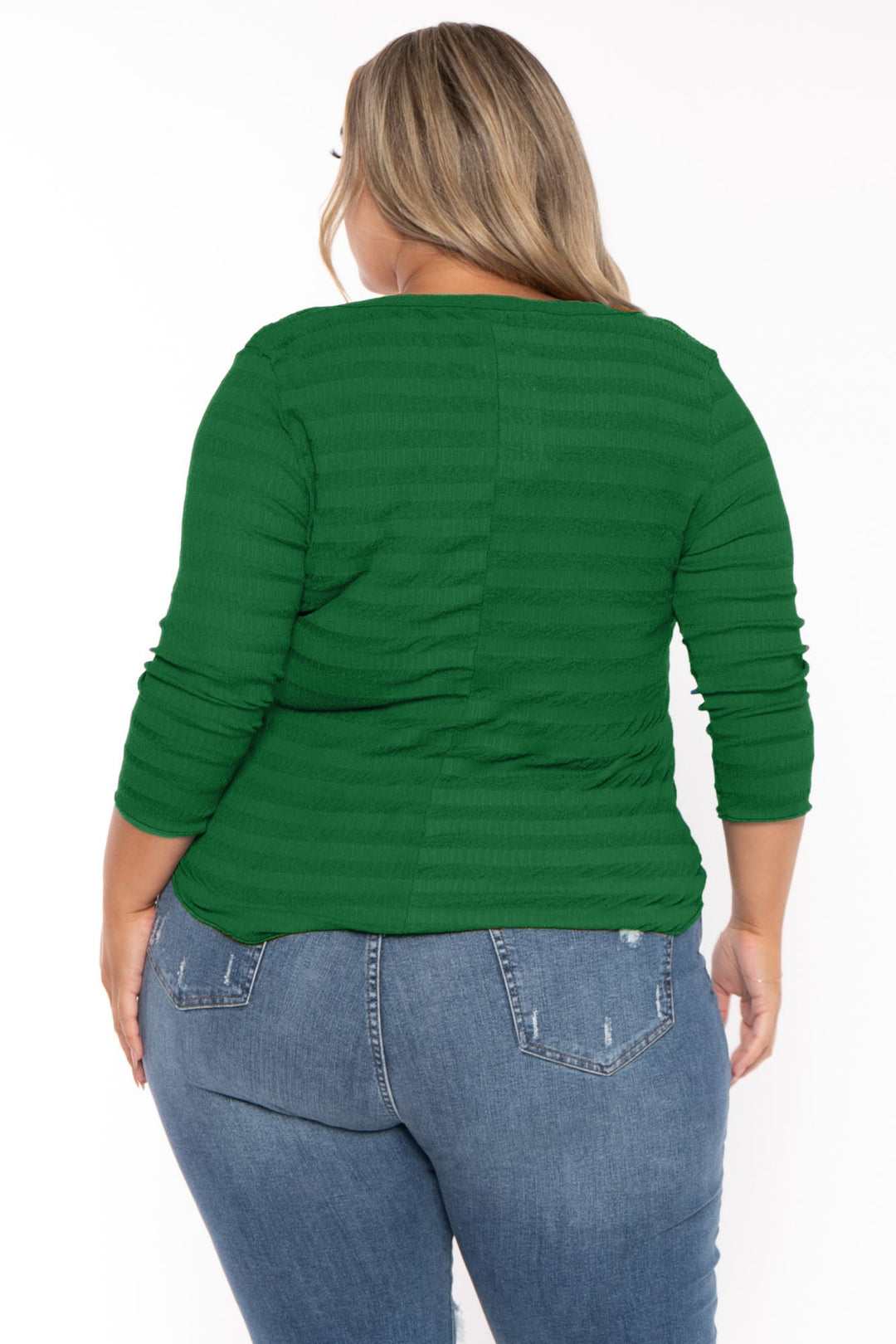 CULTURE CODE Tops Plus Size Agnes Notch Scoop Neck Top - Green