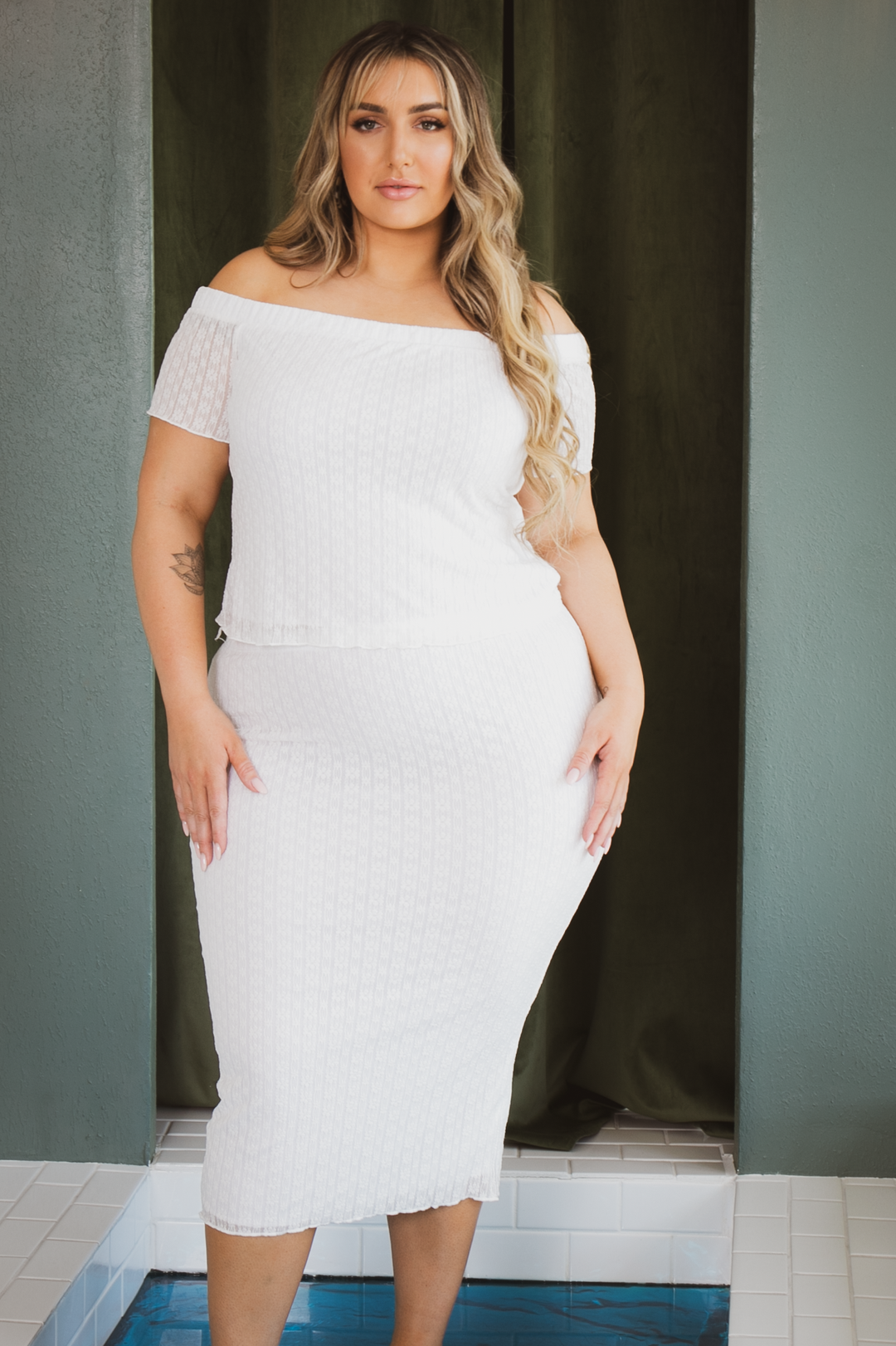 Plus Size Arielle Lace Top - White 1x / White at Curvy Sense Plus Size Arielle Lace Top - White 1x / White at Curvy Sense