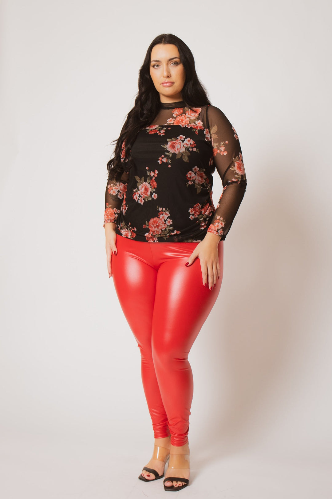 Curvy Sense Inc. Tops Plus Size Ava Mesh Top - Black