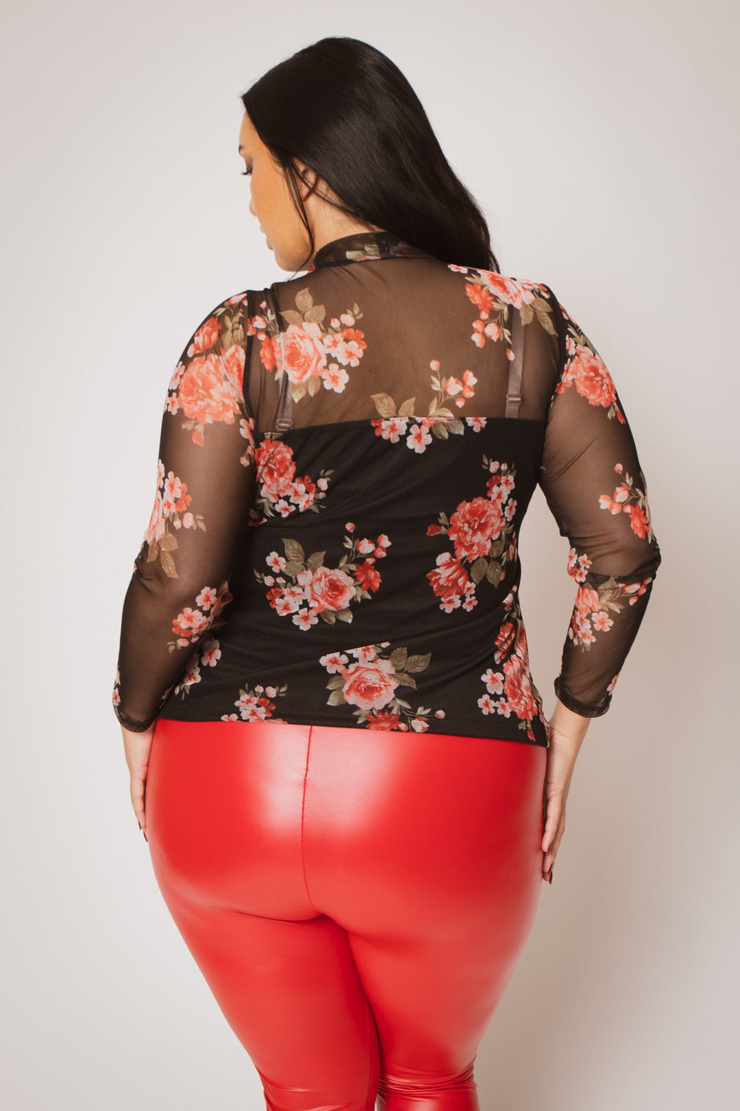 Curvy Sense Inc. Tops Plus Size Ava Mesh Top - Black