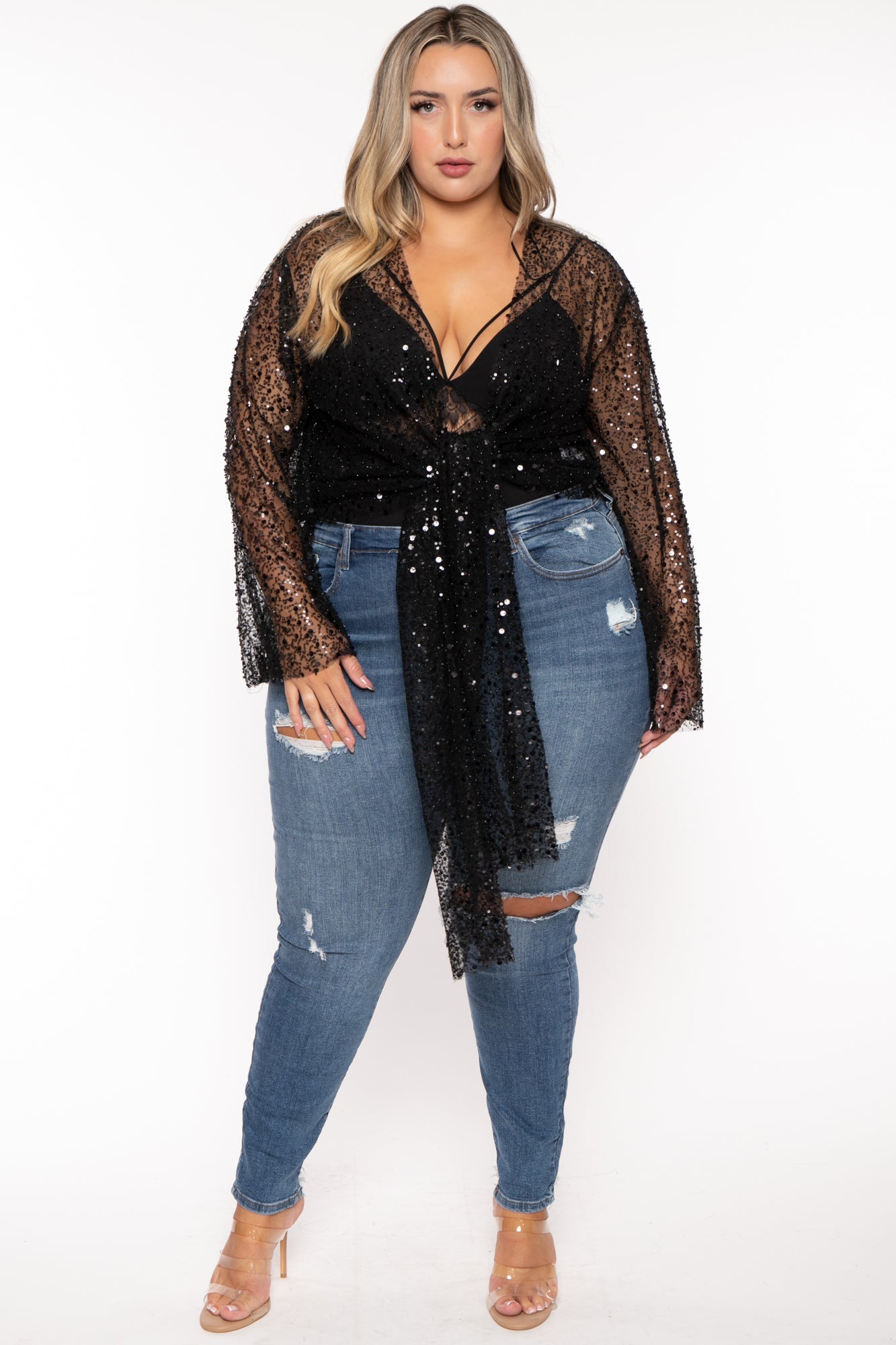 Plus size clearance formal beaded tops