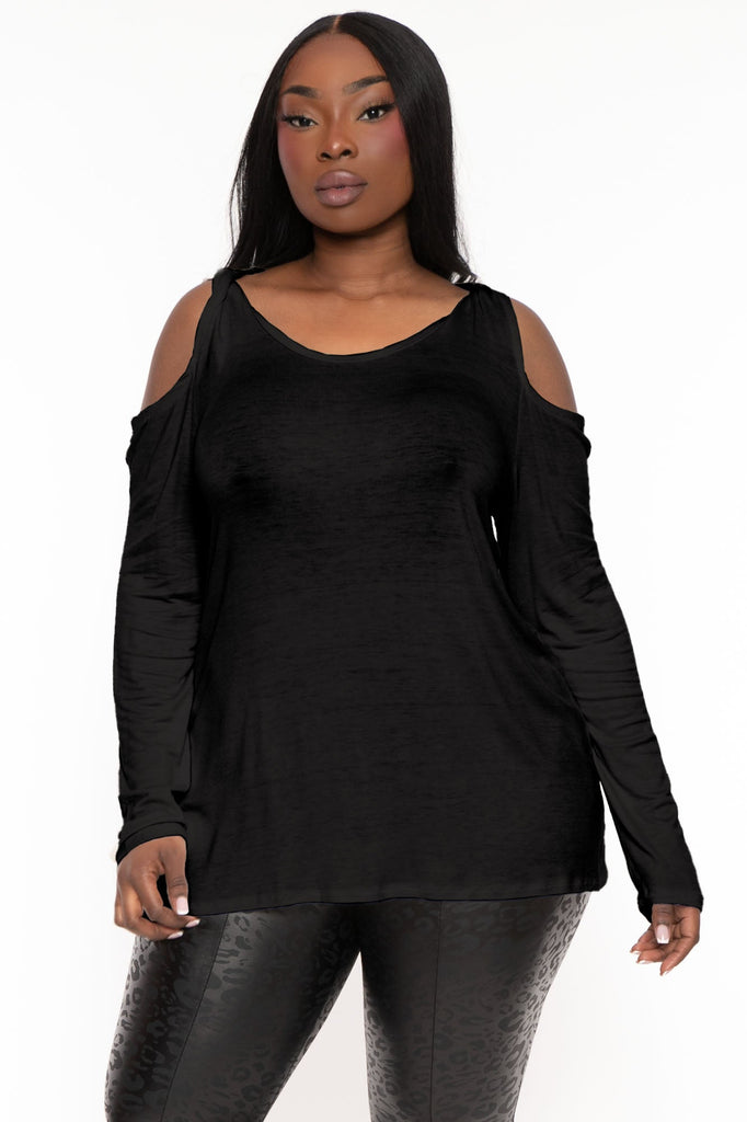 クラネ 25SS POWER SHOULDER TOPS トップス 1 黒 curvy-sense-tops-plus-size-