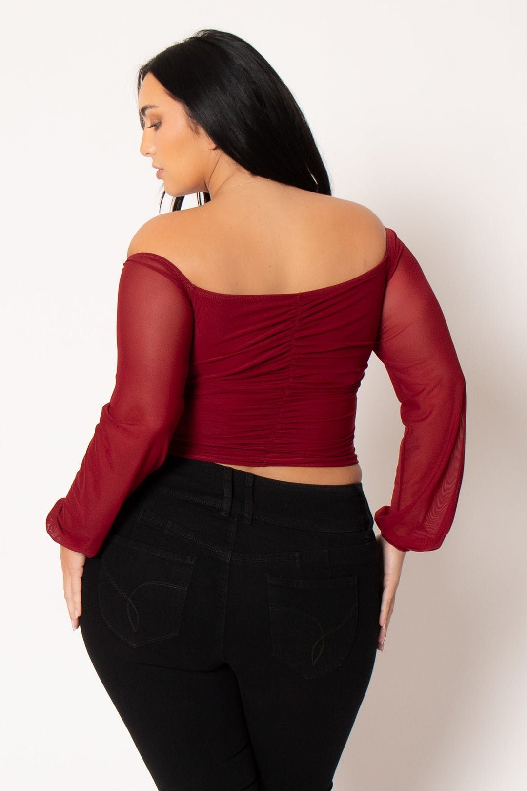 Feral Tops Plus Size Desiree Top  - Burgundy