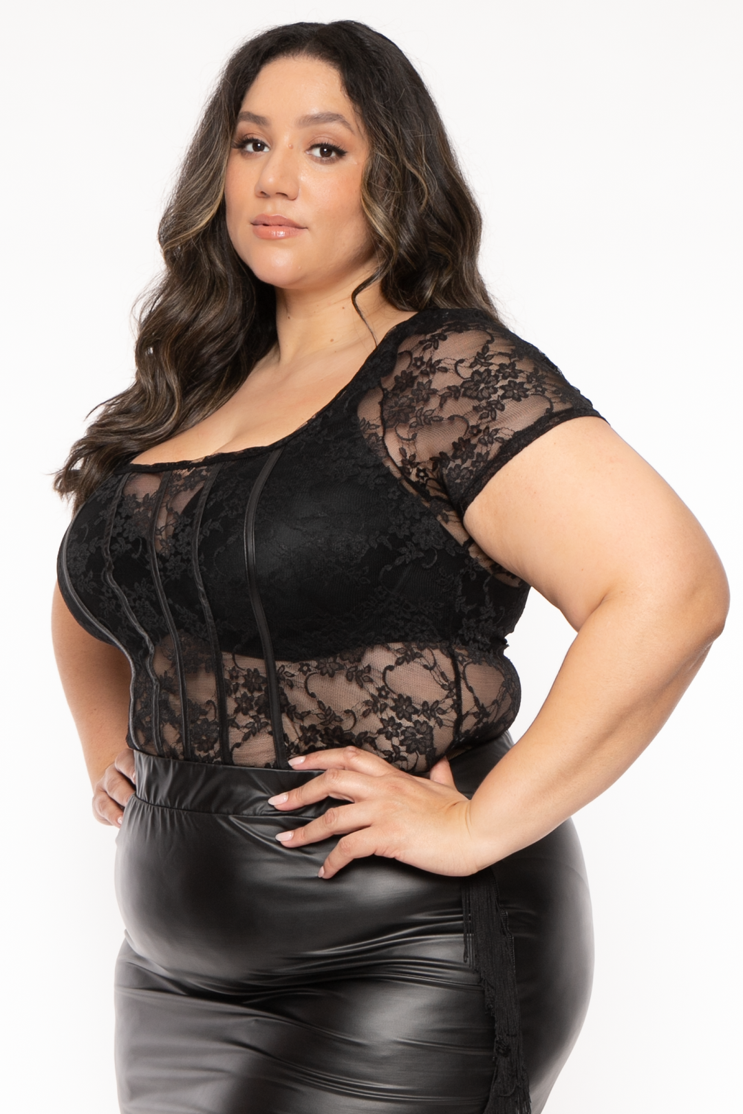 Plus Size Elvire Lace Top - Black – Curvy Sense Plus Size Elvire Lace Top - Black – Curvy Sense