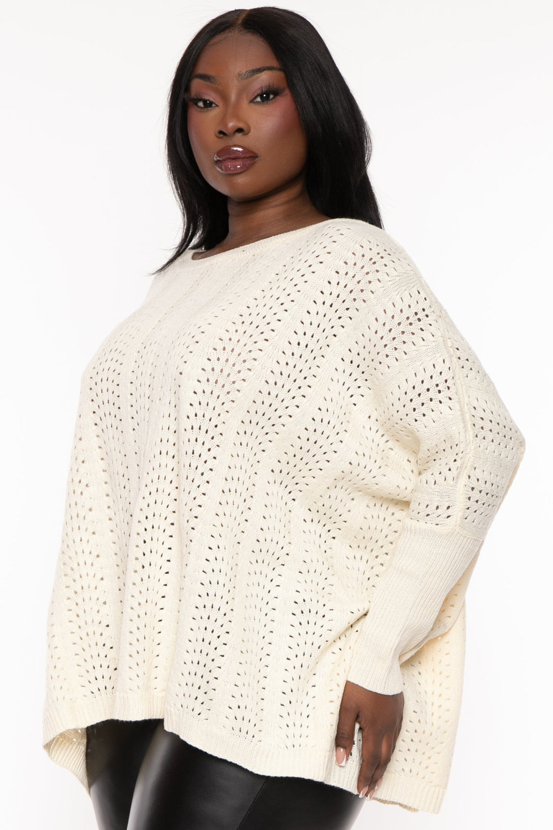143 Tops Plus Size Essi  Oversize  Top - Ivory