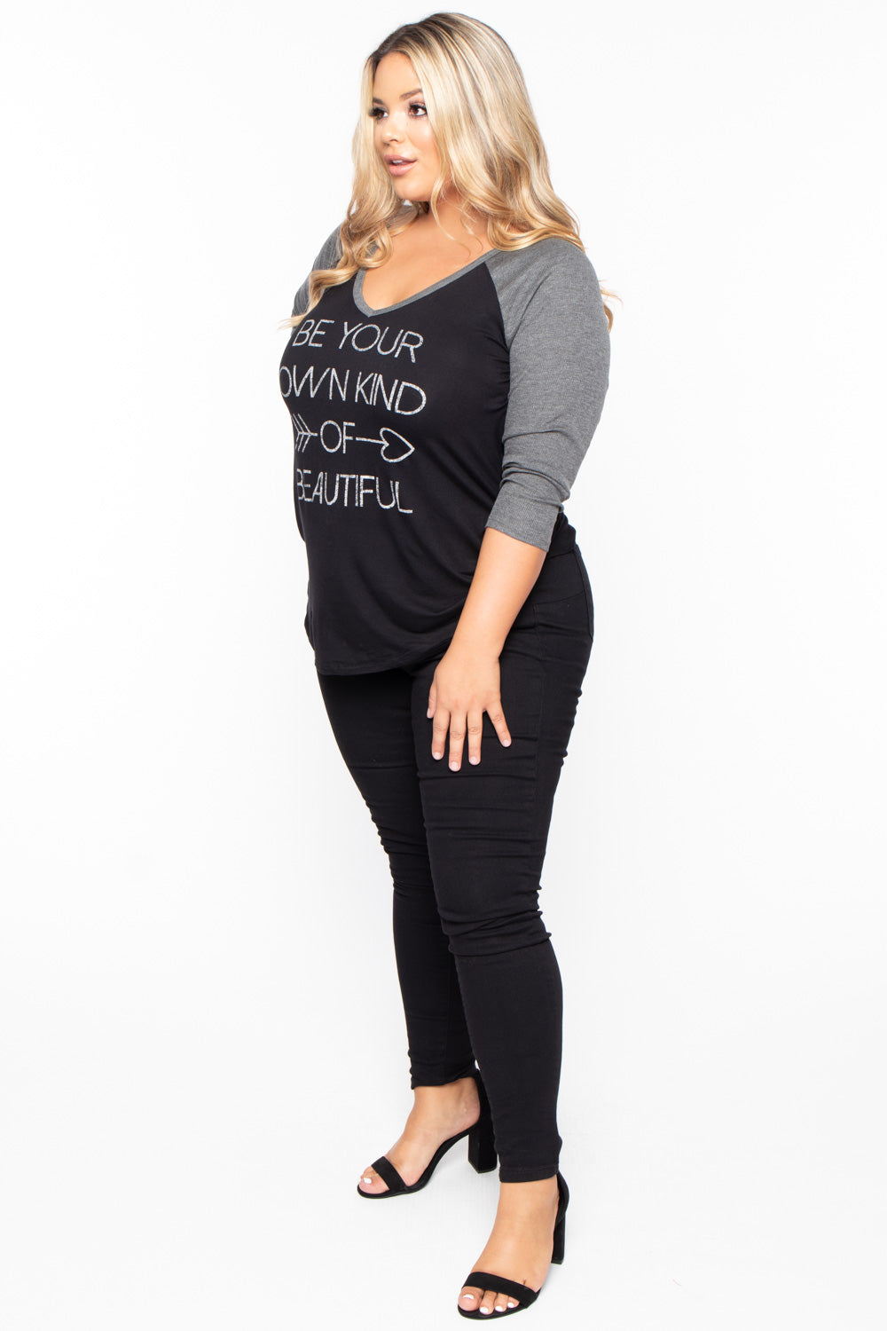 Curvy Sense Tops Plus Size Graphic Top - Charcoal