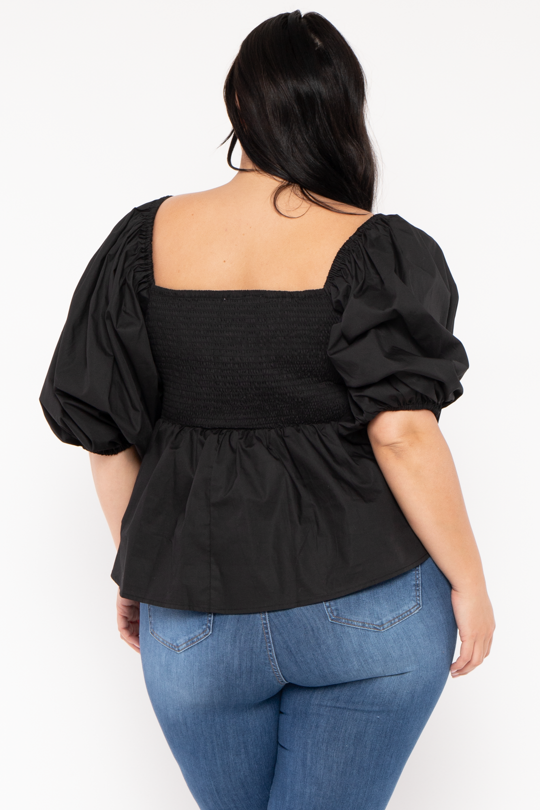 Jade By Jane Tops Plus Size Kena Ruffle Top - Black