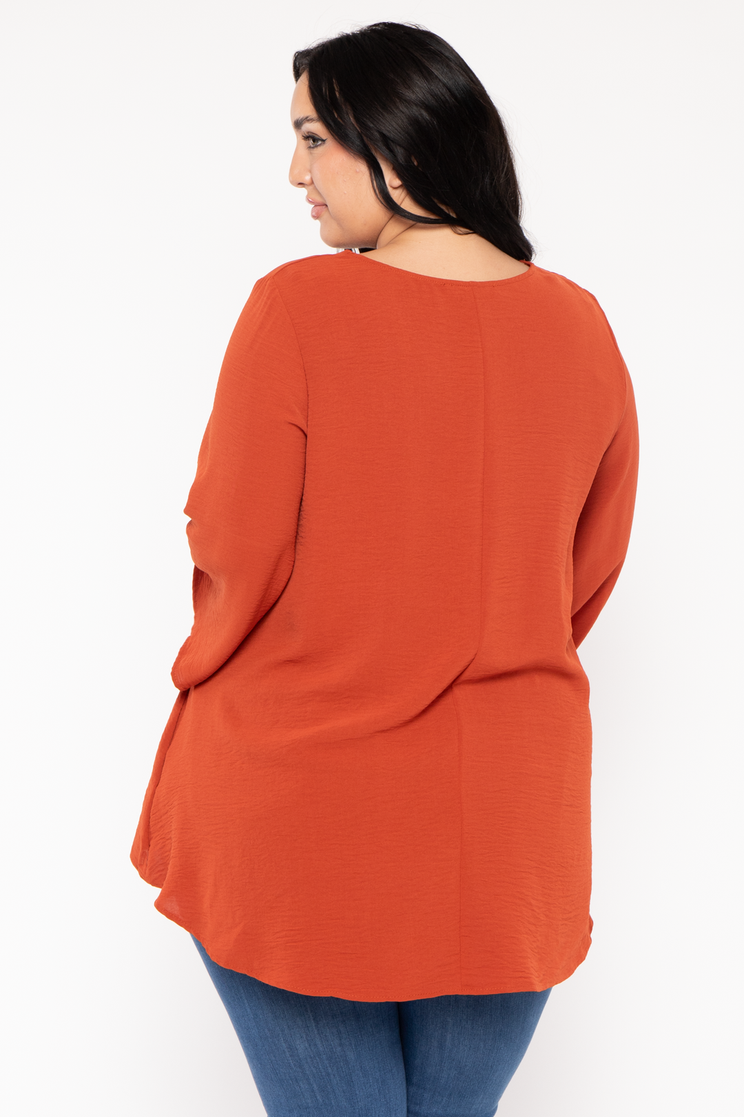 Jade By Jane Tops Plus Size Lexi Airflow  Top -Rust