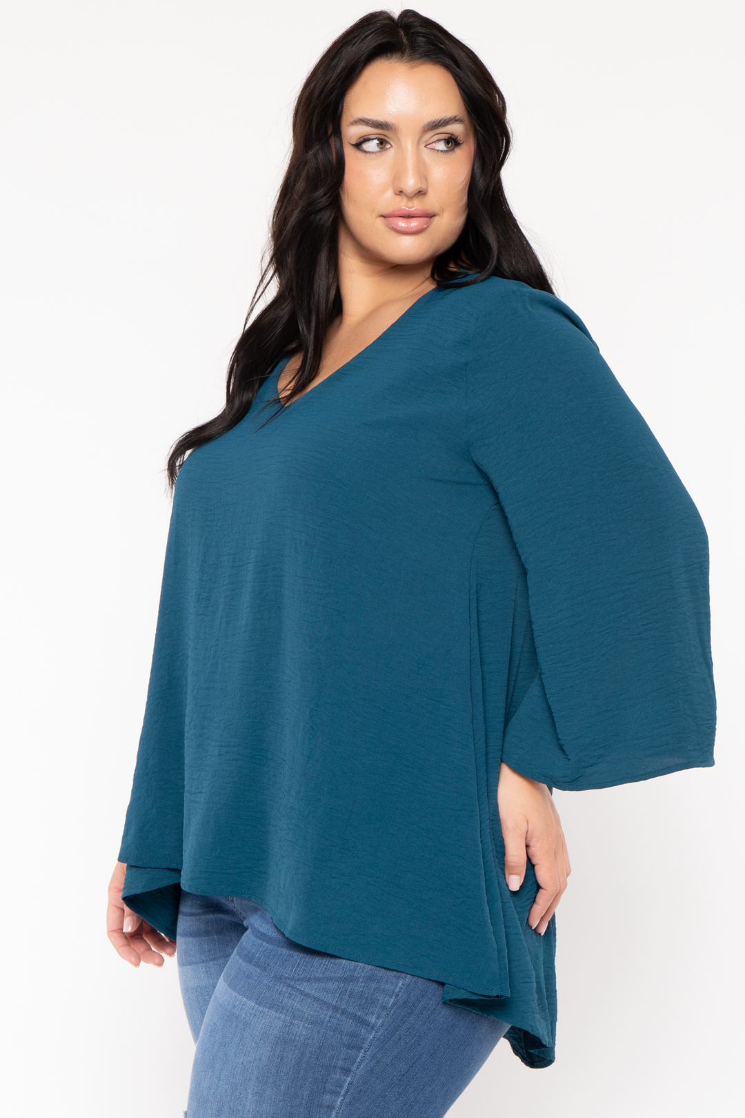 Jade By Jane Tops Plus Size Lexi Airflow  Top - Teal