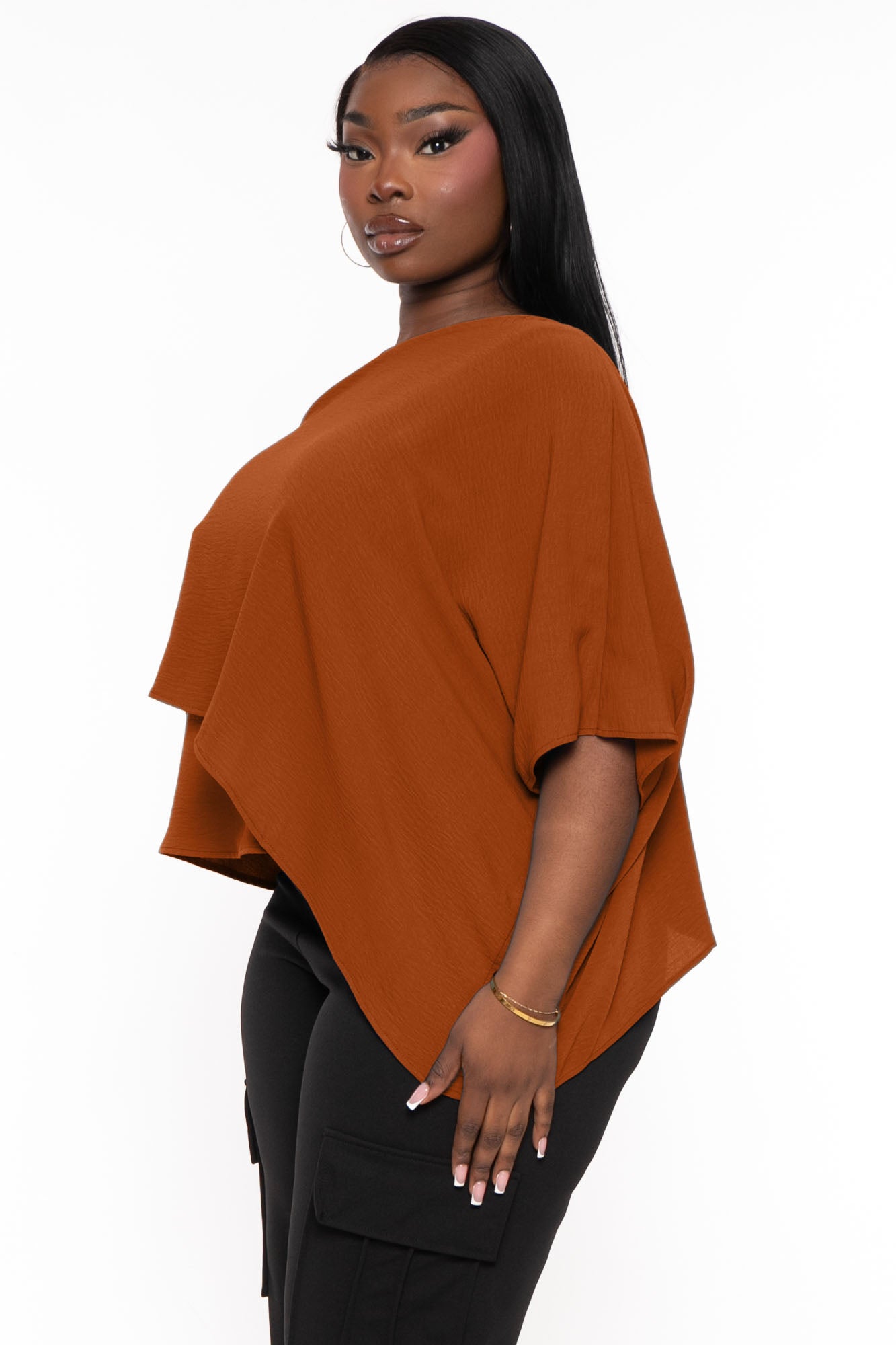 Orange one shoulder discount top