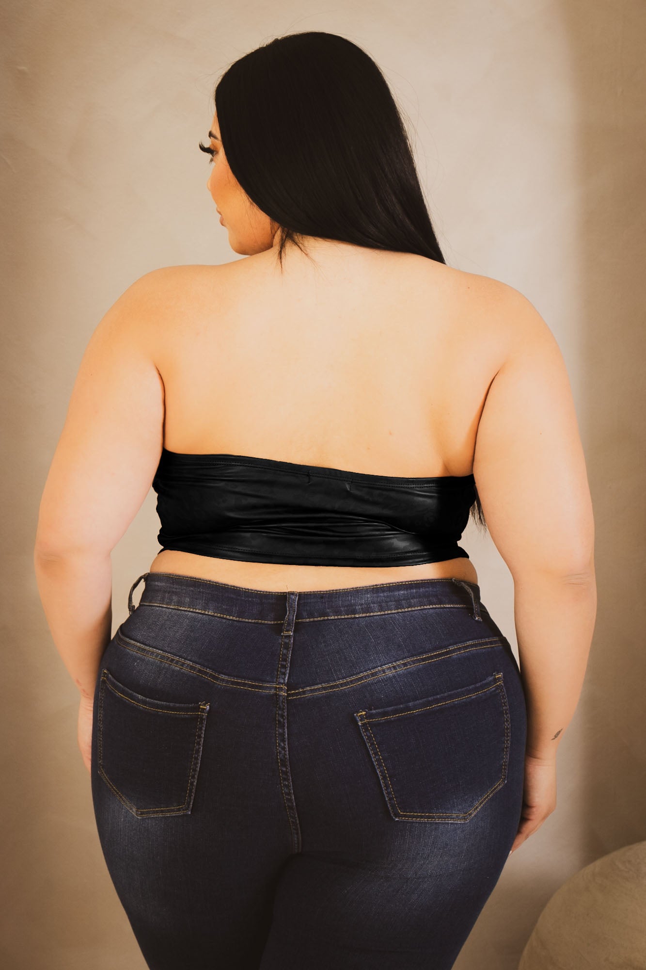 Plus Size Ena Vegan Leather Corset Top - Black – Curvy Sense