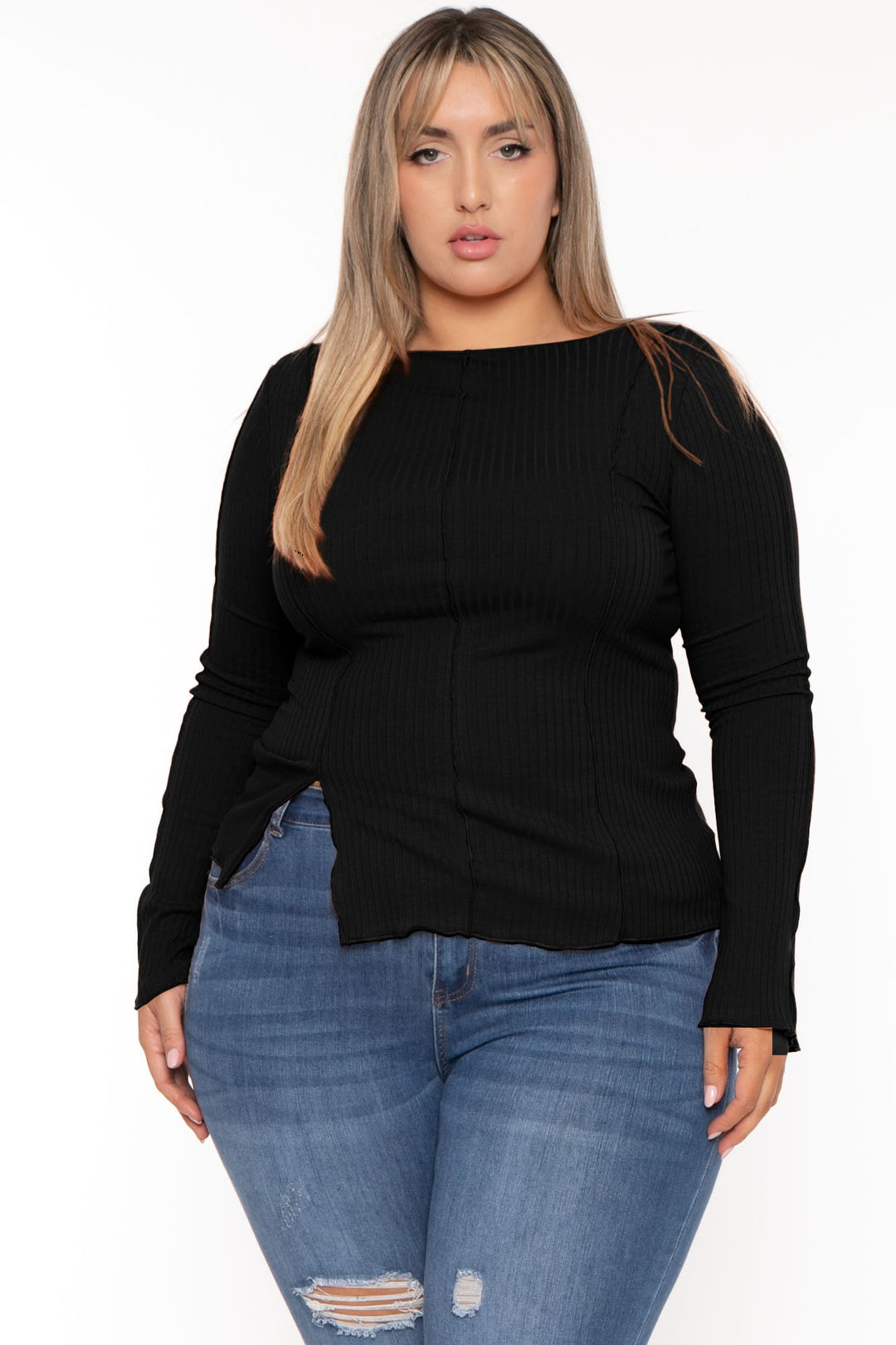 Women's Plus Size Galene Mesh Bodysuit- Black - Curvy Sense