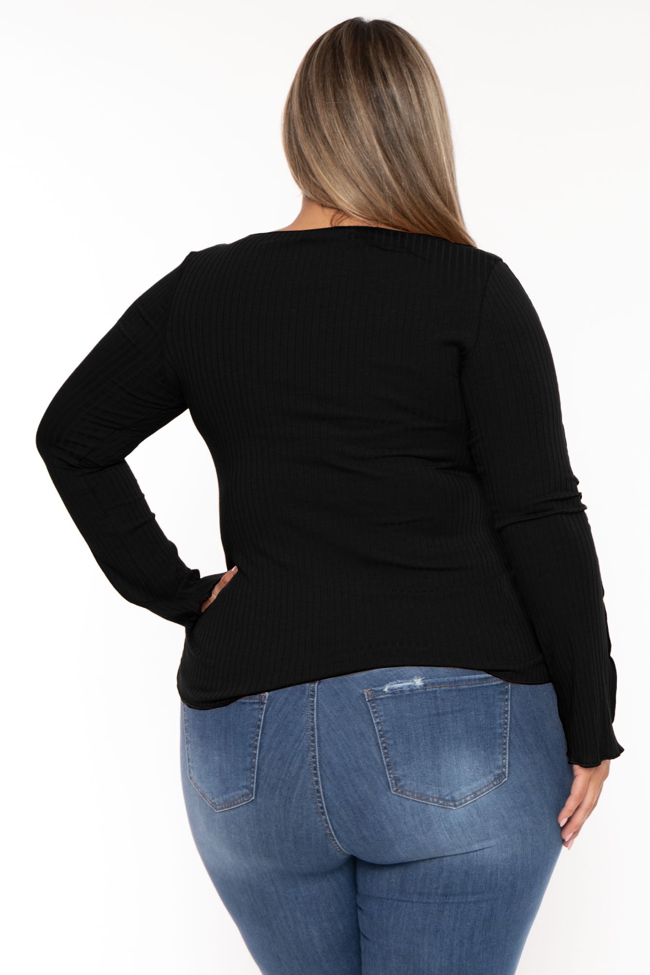 Plus Size Nancy Expose Seems Top - Black – Curvy Sense