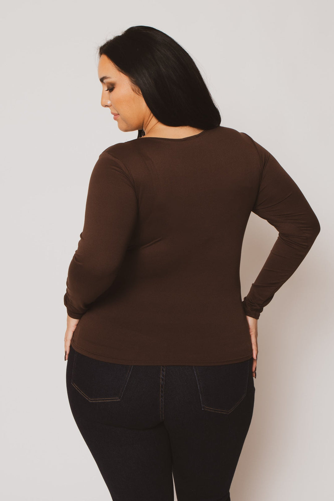 Blue Leopard Tops Plus Size Noelle Scoop Neck Top - Brown