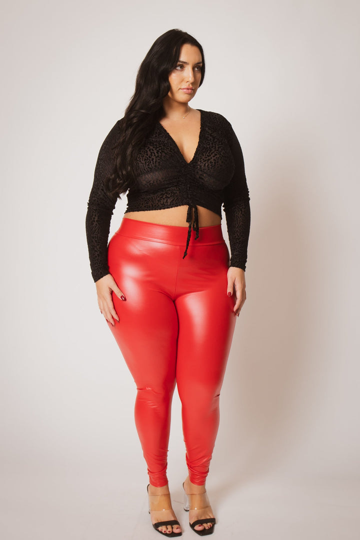 D ROCK Tops Plus Size Rhea Crop  Top - Black