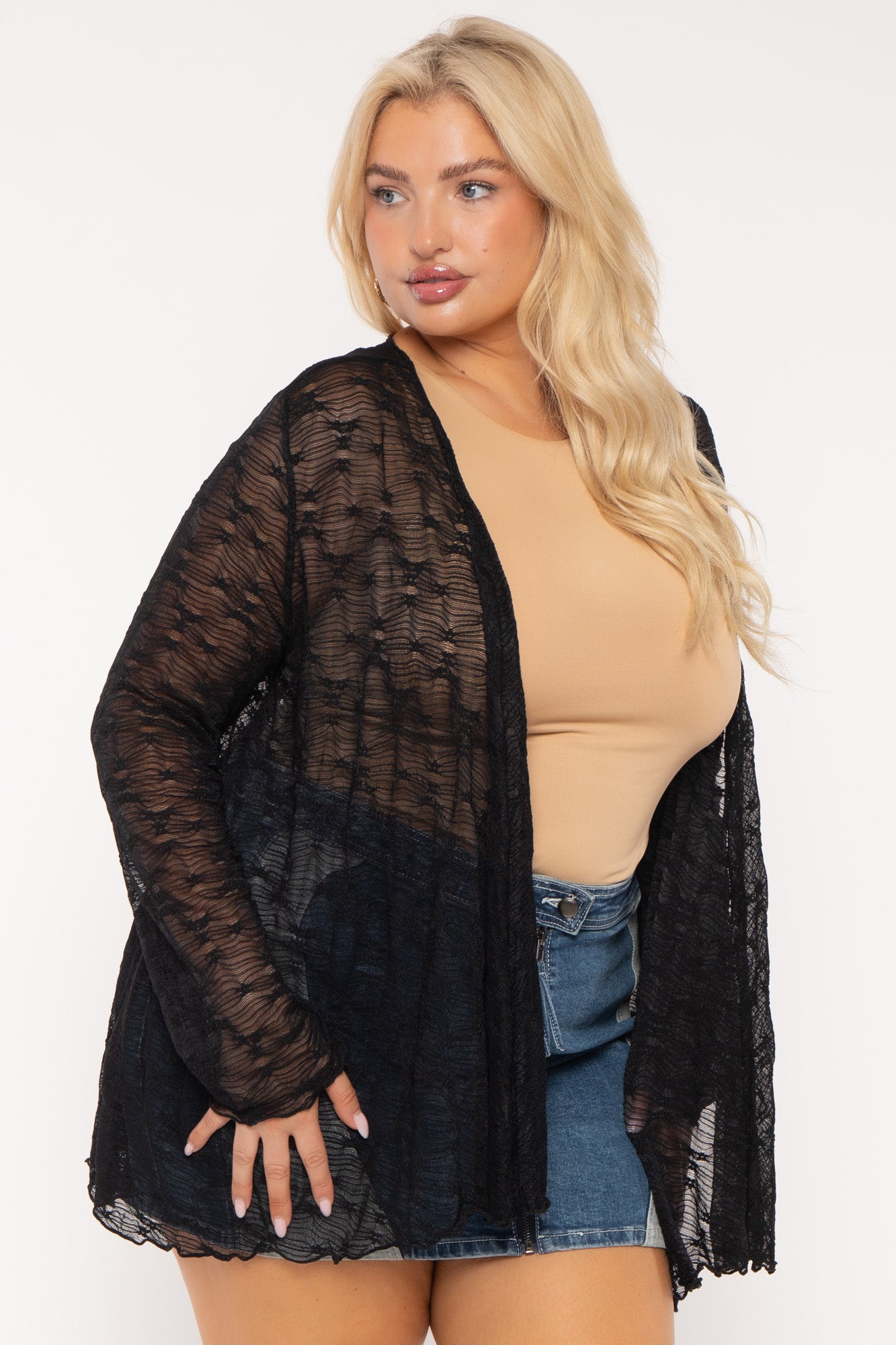 Plus size lace cardigan hotsell