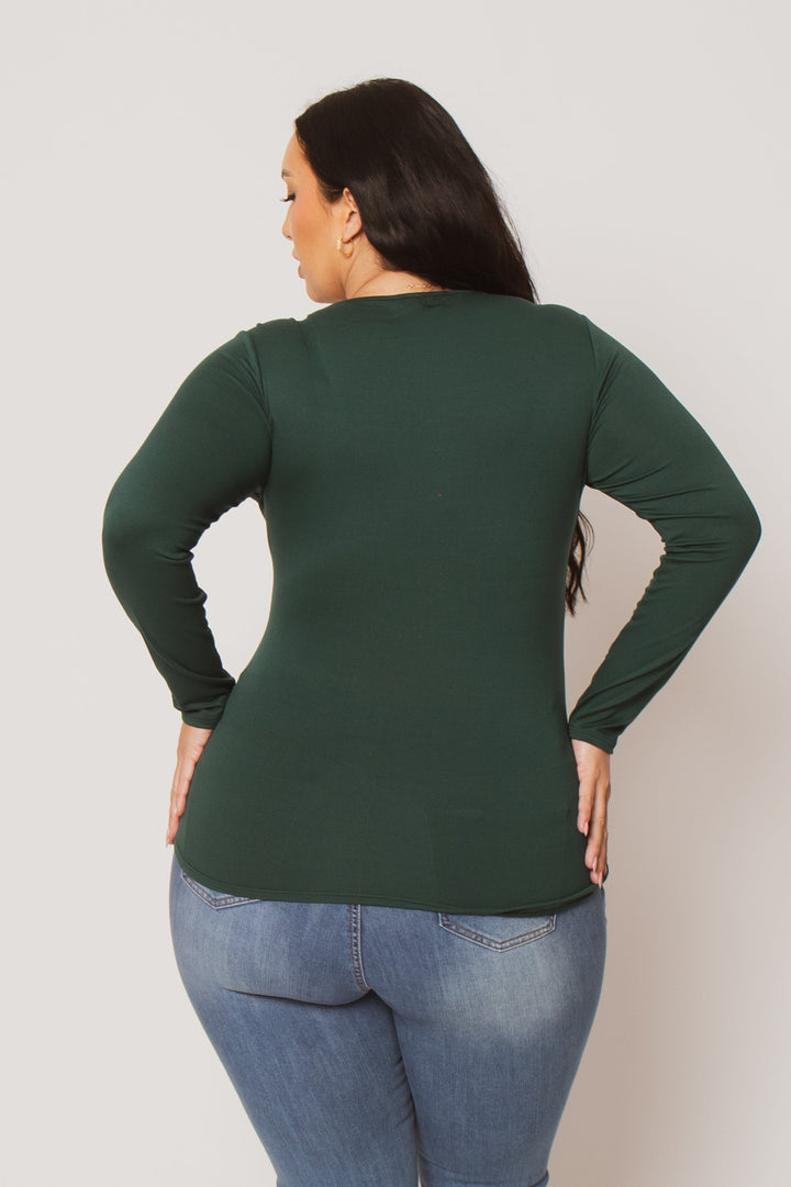 Blue Leopard Tops Plus Size Sleek Square Top - Green