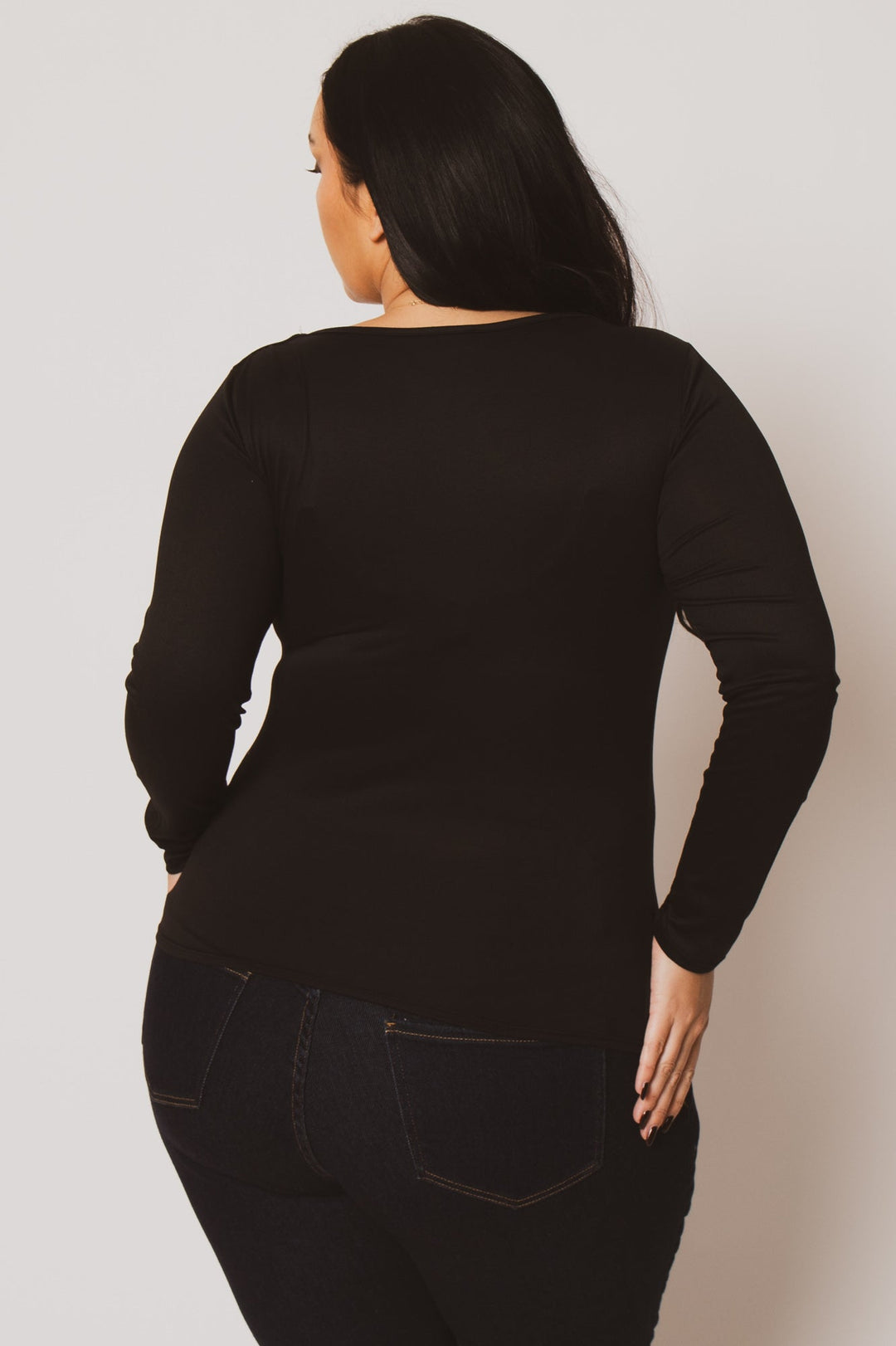 Blue Leopard Tops Plus Size Vienna Cinch Top  - Black