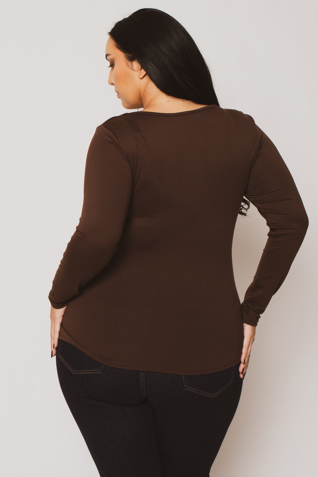 Blue Leopard Tops Plus Size Vienna Cinch Top  - Brown