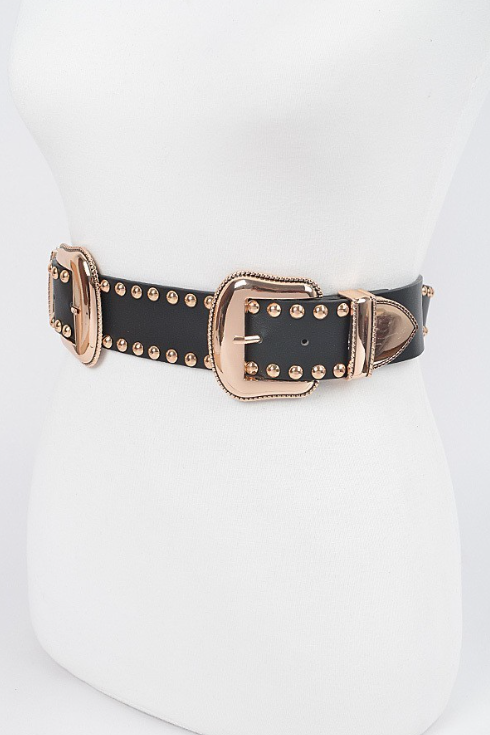 Plus size top studded belt