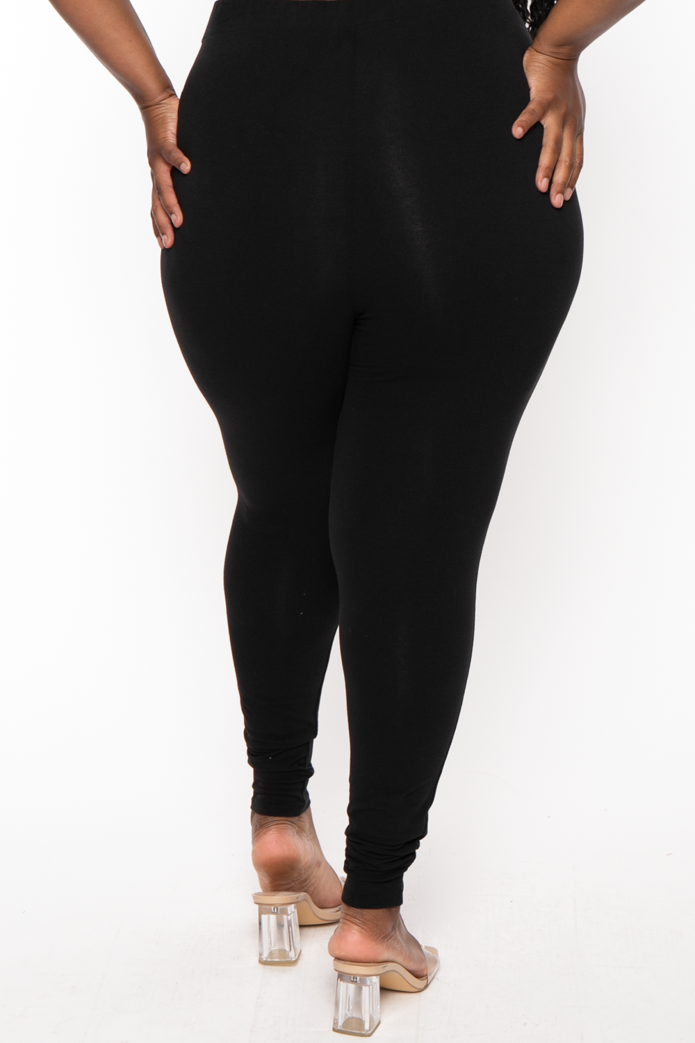 Curvy Sense Bottoms Plus Size Distressed Leggings - Black