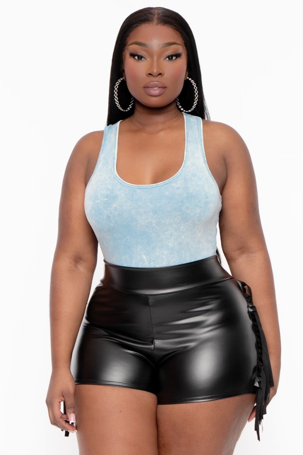 Plus Size Charlotte Faux Leather Top - Black – Curvy Sense