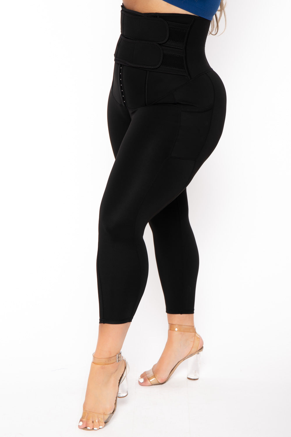 Plus Tighten Waist Hook and Eye Sports Leggings (Color : Black, Size : 4X-Large)  : : Clothing, Shoes & Accessories
