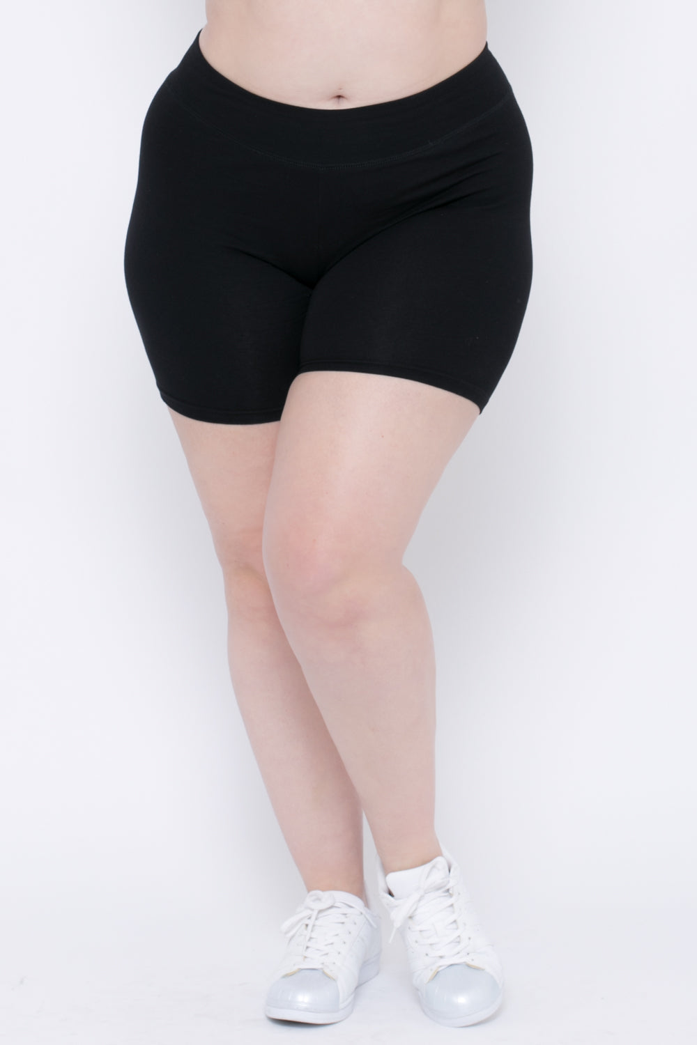 Plus Size High Waist Bicycle Shorts - Black – Curvy Sense