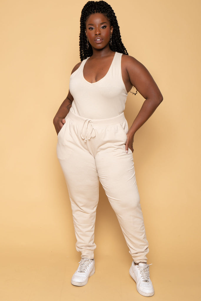 Plus Size White Jogger Sweatpants Women's Plus White Textured