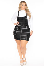 Curvy Sense Dresses 1X / Black Plus Size Alicia Overall Dress- Black
