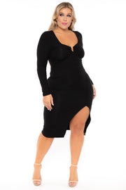 Curvy Sense Dresses Plus Size Araseli Midi Dress - Black
