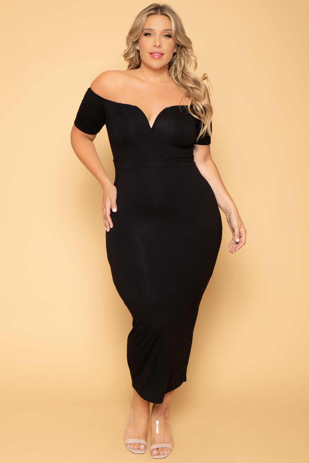 Curvy Sense Dresses Plus Size Ari Bodycon Dress - Black