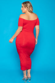 Curvy Sense Dresses Plus Size Ari Bodycon Dress - Red