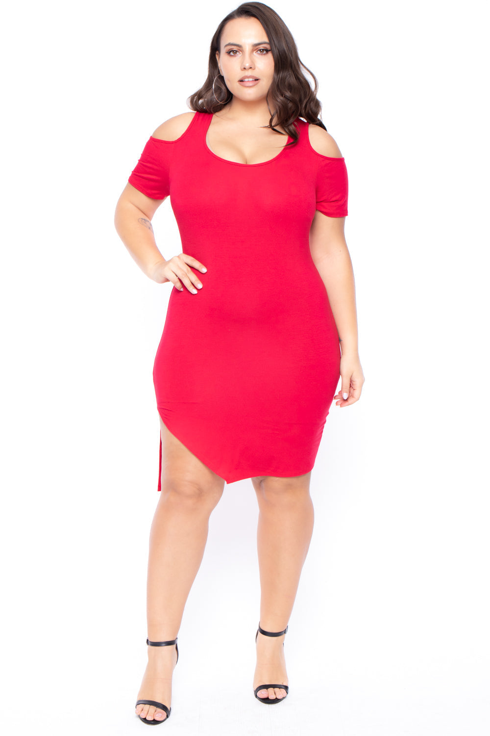 Plus Size Ashley Mini Dress - Red - Curvy Sense