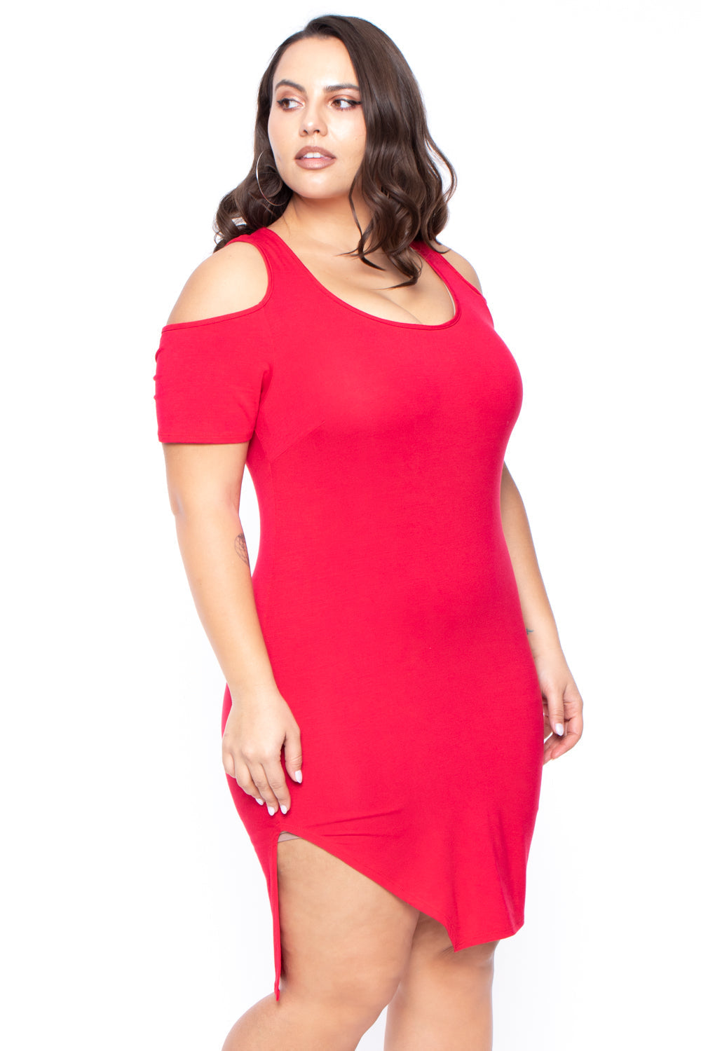 Plus Size Ashley Mini Dress - Red - Curvy Sense