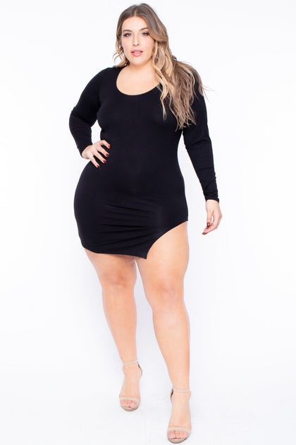 Plus Size Denelle Mini Dress - Black – Curvy Sense