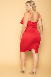Curvy Sense Dresses Plus Size Eden Ruffle Dress - Red