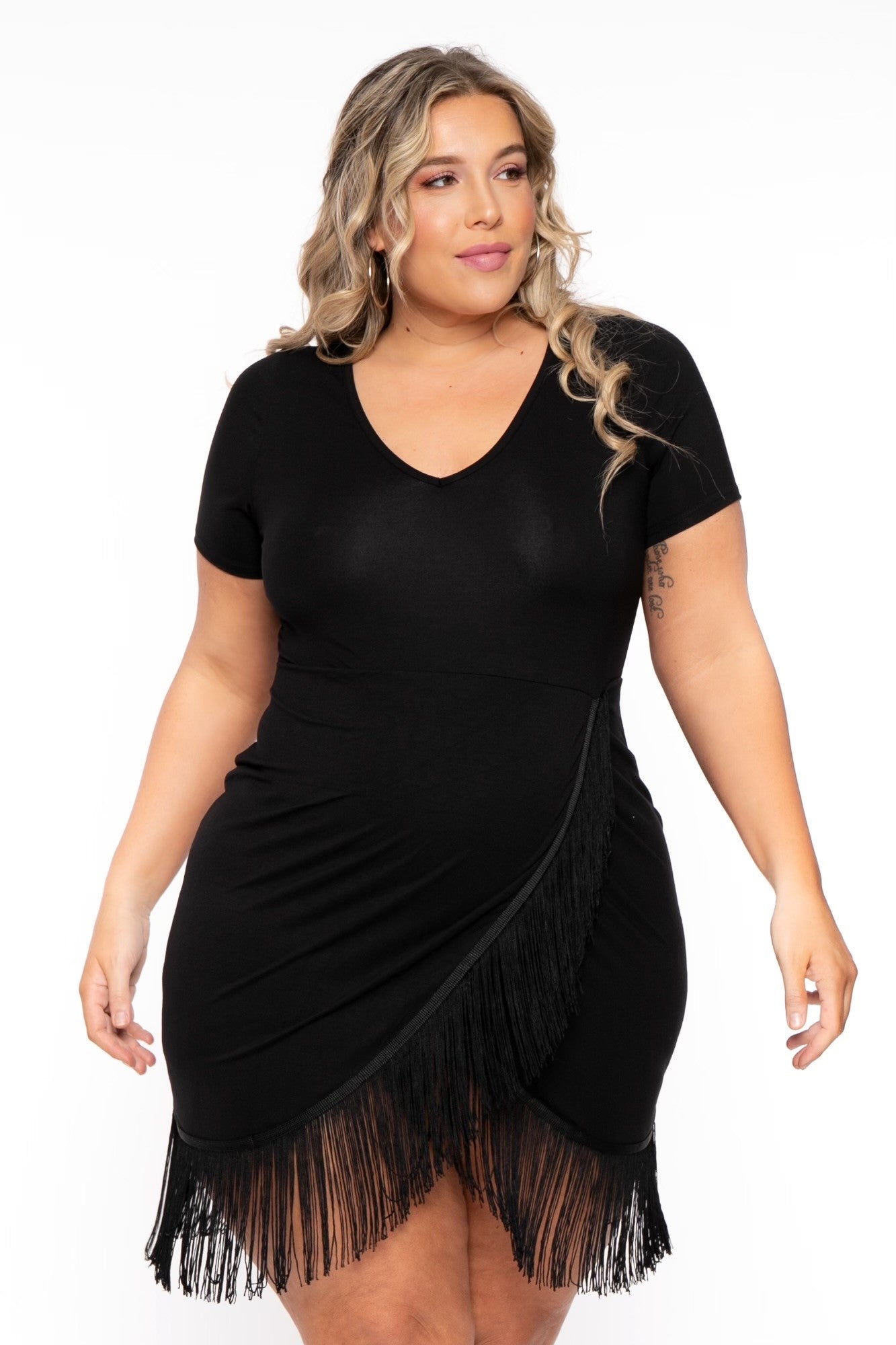 Women's plus 2025 size fringe dress