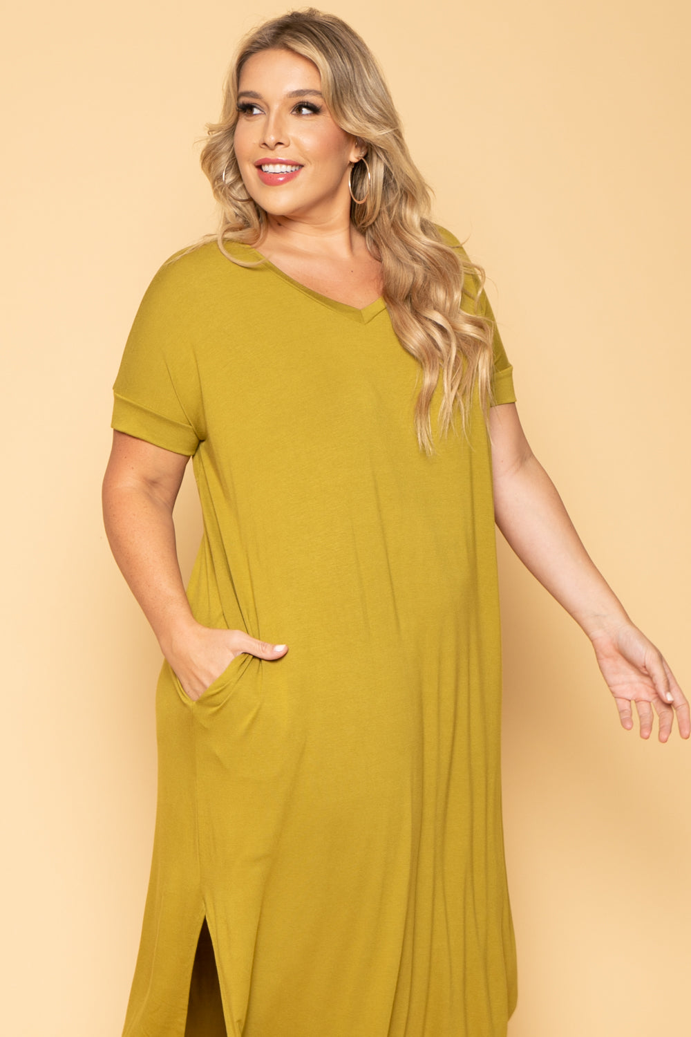 Zenana Dresses Plus Size Maxi T-Shirt Dress - Chartreuse