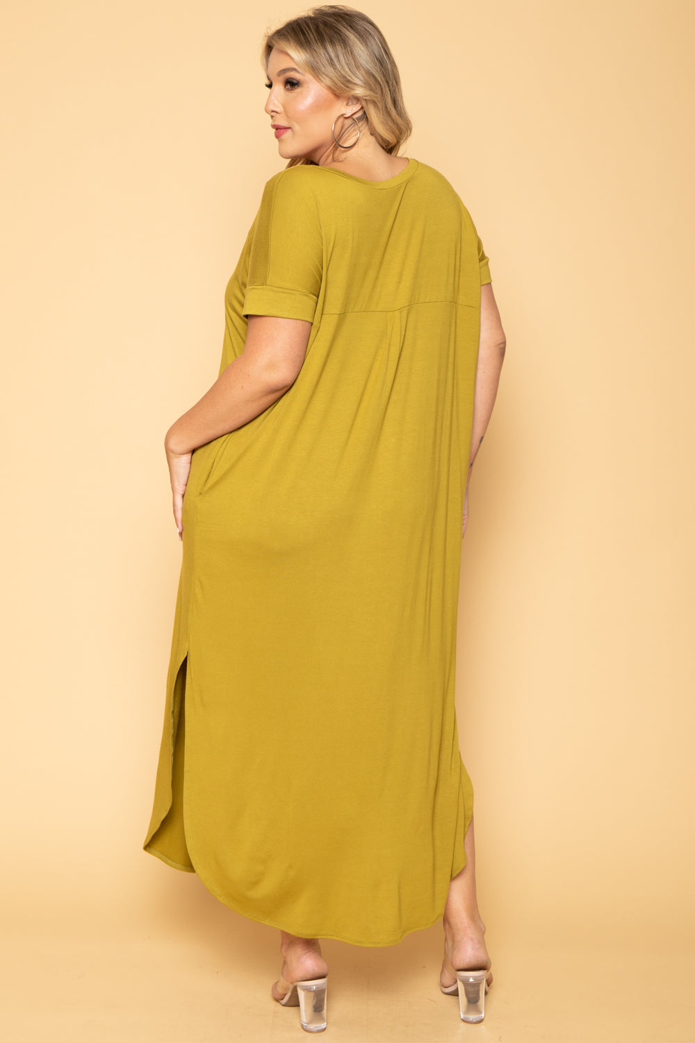 Zenana Dresses Plus Size Maxi T-Shirt Dress - Chartreuse