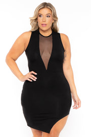 Curvy Sense Dresses Plus Size Nicki Mesh Dress - Black