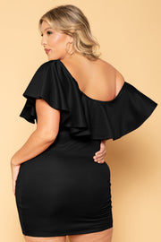 Curvy Sense Dresses Plus Size Saia Bodycon Dress - Black