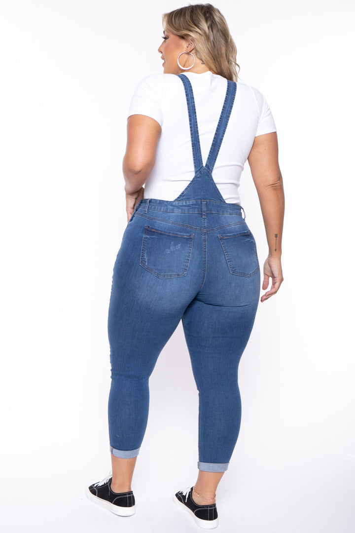 Wax Jean Jeans Plus Size Kai Denim Overalls -  Medium Wash