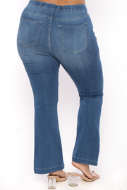 Cello Jeans Jeans Plus Size Petite Mid Rise Flare Jeans- Medium Denim