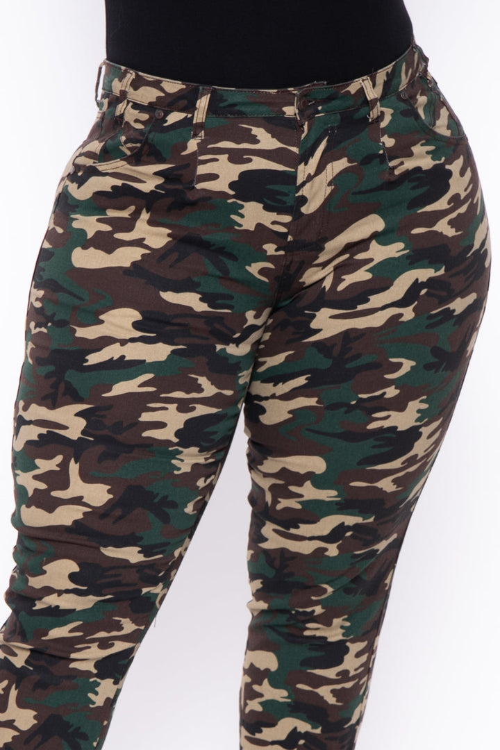 DIAMANTE Jeans Plus Size Sera Jogger Jeans- Camo