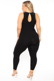 Curvy Sense Jumpsuits and Rompers Plus Size Jailah Destroyed Jumpsuit - Black
